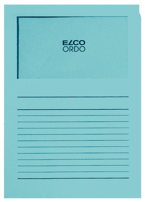 Elco Ordo Organisationsmappe A4, Fenster 180 × 100 mm, 120 g/m², Blau – 100 Stück