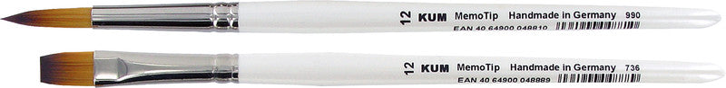 Kum Pinsel – weiss, synthetisch, Länge 130 mm, Grösse 3, Aluminiumzwinge, formstabile Spitze