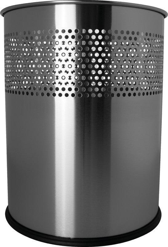 Helit Papierkorb the dot – 15 l – Edelstahl – Ø 255 × H 321 mm