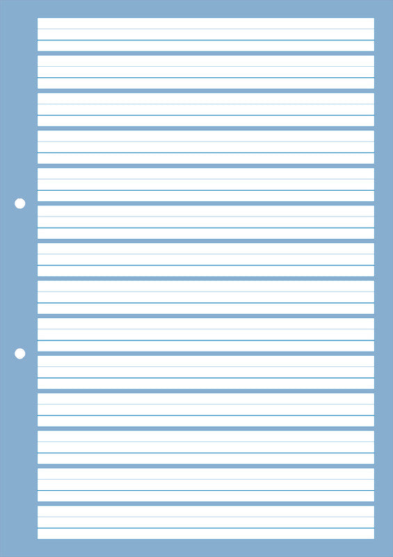 Ringbucheinlagen – A4 – Basisschrift 6/6/6 mm, Grundlinie verstärkt – 2-Loch – 100 g/m² – 500 Blatt