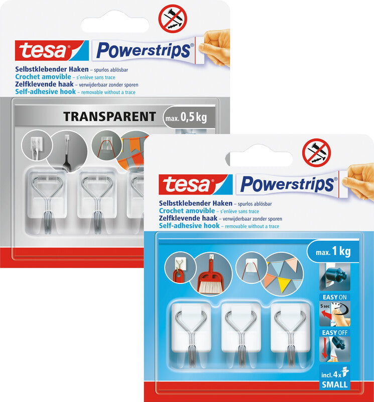 TESA Kleiderbügel – Kunststoff, transparent – 3er-Pack