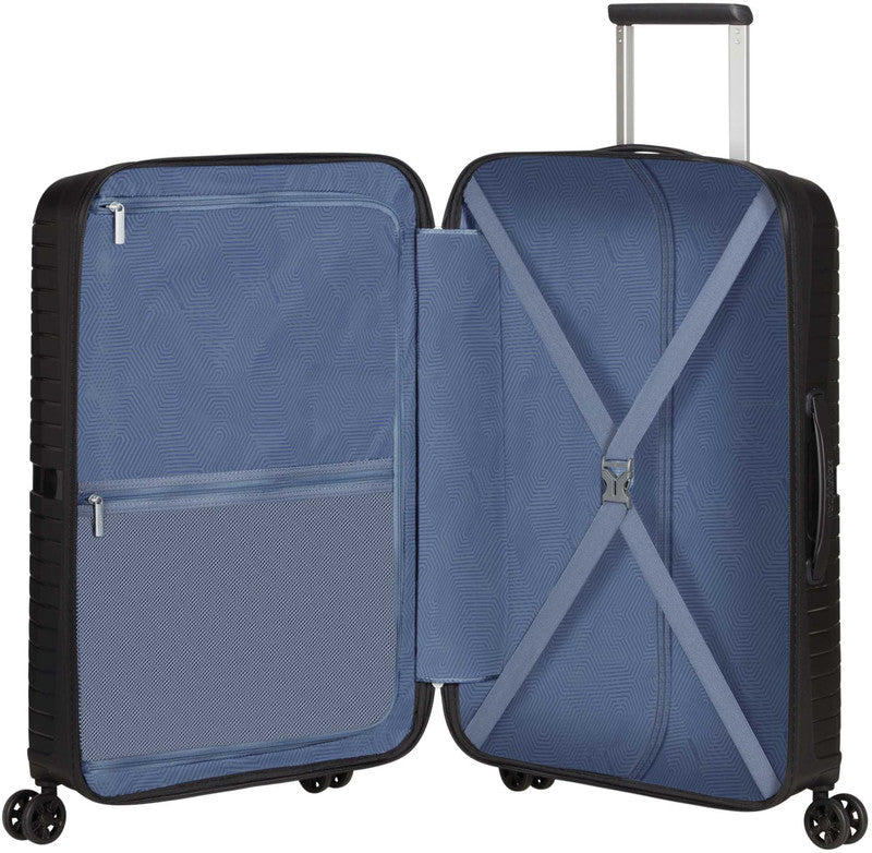 American Tourister Trolley – 67 l, Hartschale PP, 4 Doppelrollen, mit TSA, Onyx Schwarz, 44,5 × 67 × 26 cm