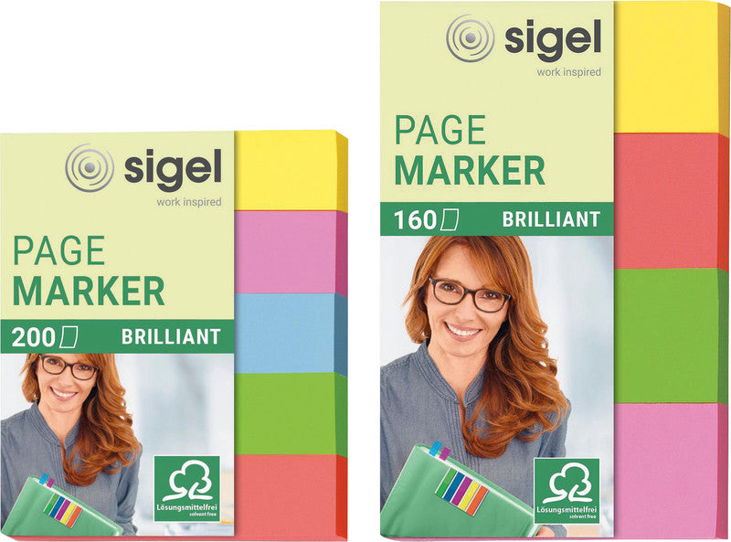 Sigel Seitenmarker – 20×50 mm – sortiert, 4×40 Stück
