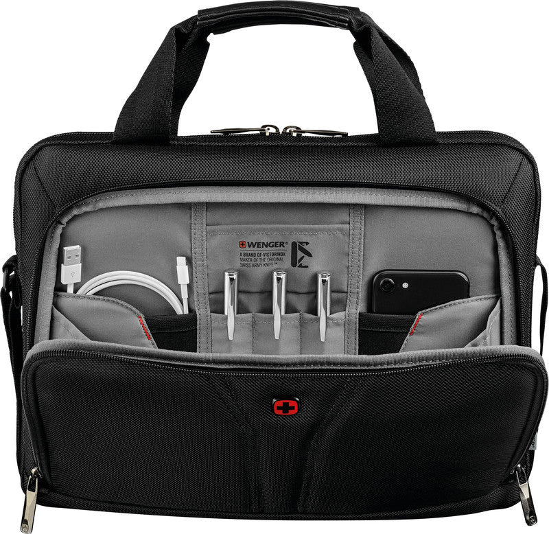 Wenger/SwissGear Wenger BC-Free Notebook-Tasche – für Notebooks bis 14", 5 l, Aufsteckfunktion, recyceltes PET (rPET), schwarz