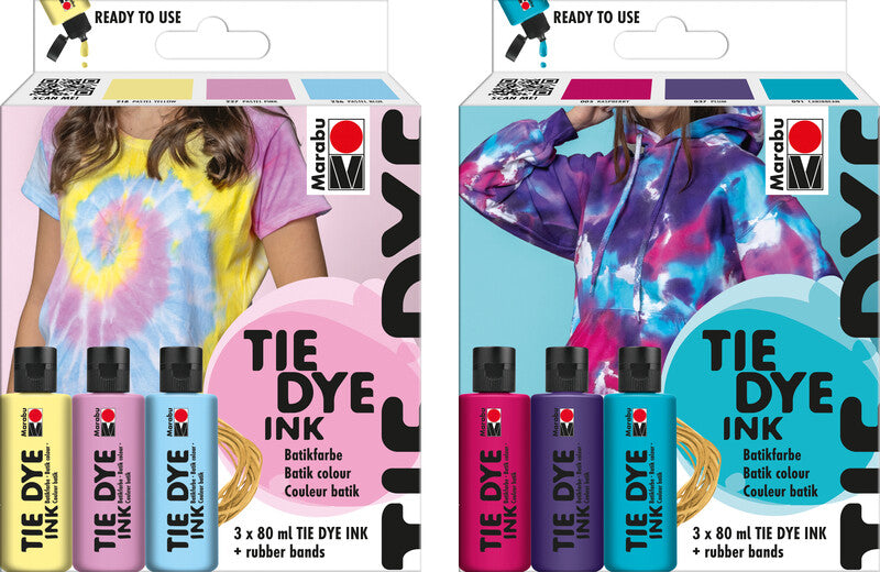 Marabu Stoffmalfarbe – Set – 3 Farben, Pastell (Sortiert), 80 ml, für Baumwolle, Leinen & Seide