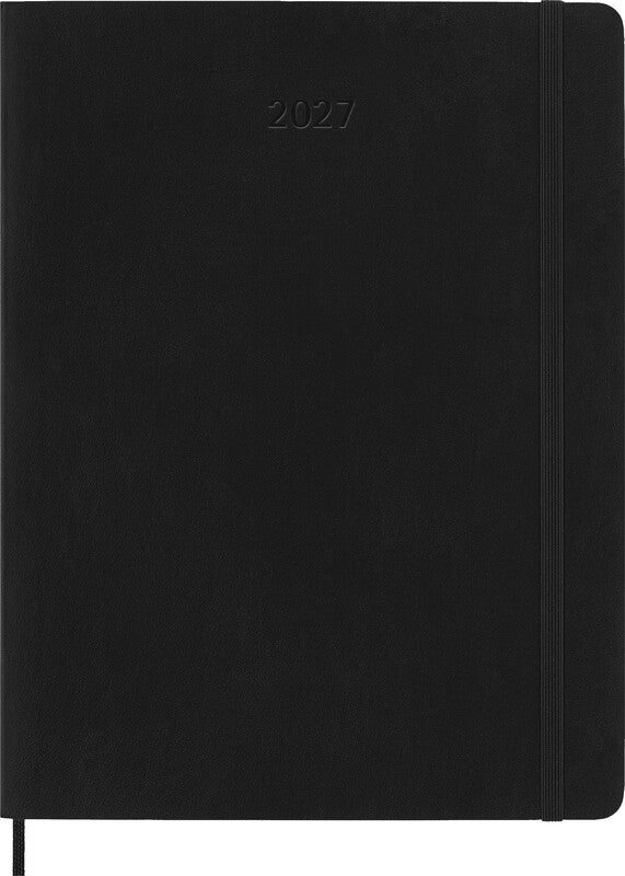 Moleskine Agenda – 1 Woche/1 Seite, gebunden, 19 × 25 cm, 2027, mehrsprachig, schwarz, FSC