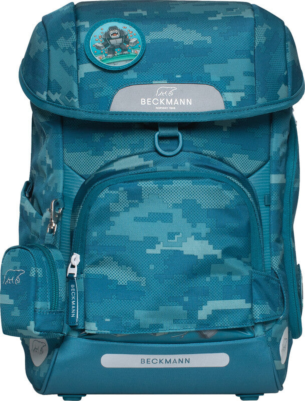 Beckmann Schulrucksack Plus Air – Jungle Game – 20 l – 28 × 40,5 × 23 cm – aus recyceltem PET