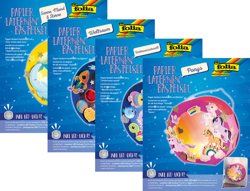 Folia Bastelset Laterne Sonne, Mond & Sterne – 2× CR2032