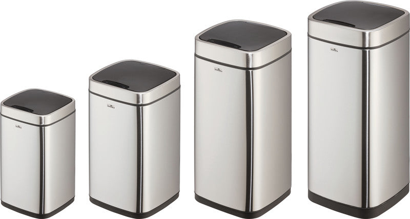 Durable Abfallcontainer – 35 l – mit Deckel – Edelstahl – Ø 305 × H 690 mm – kontaktloser Sensor
