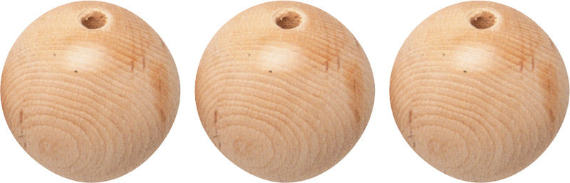 Stafil Holzperlen durchgebohrt – Ø 25 mm, Loch-Ø 6 mm, Natur, 8 Stk.