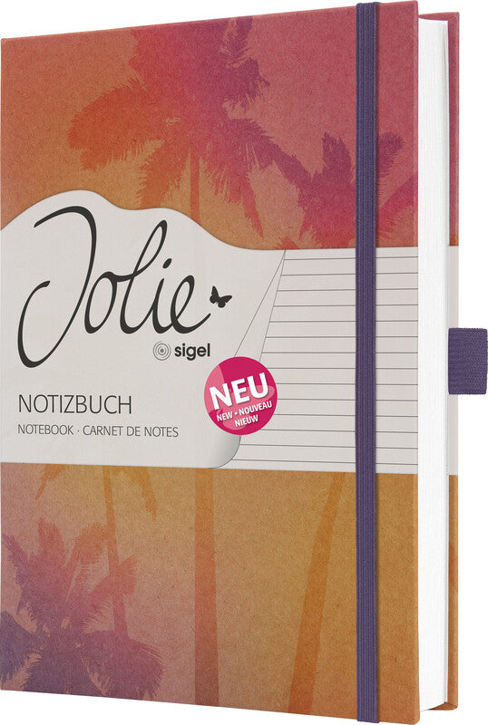 Sigel Notizbuch – A5 – liniert – 192 Seiten – 100 g/m² – gebunden, Lesezeichen, Stiftschlaufe, sortiert, FSC