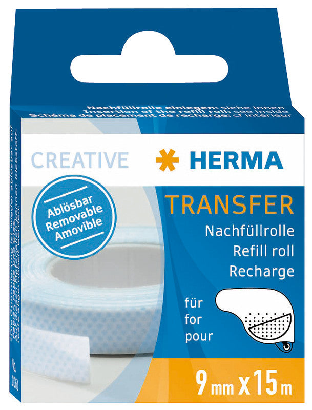 HERMA Klebespender – Nachfüllrolle, wiederablösbar, transparent, lösungsmittelfrei, für Basteln
