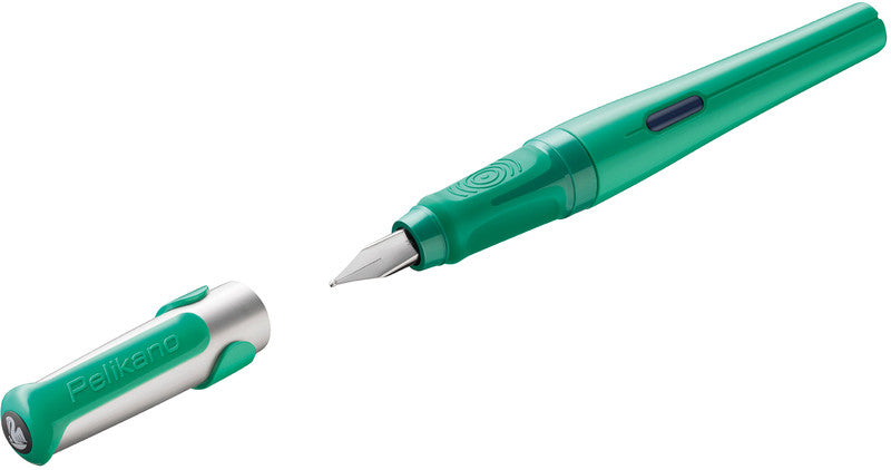 Pelikano – Federspitze M – für Rechtshänder – Grün, Blau – Patronen
