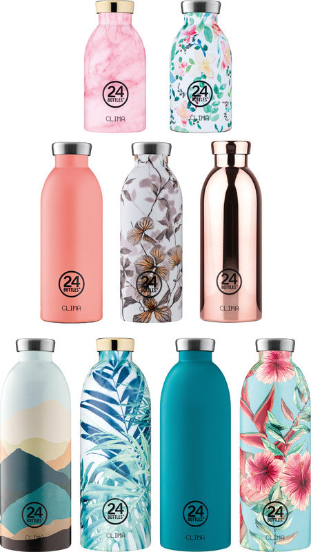 24Bottles Trinkflasche Clima – 8,5 dl – Edelstahl, isoliert, Schraubverschluss – Stahl