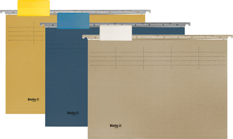 Biella Hängeordner für A4 – Karton, Grau, 320 × 250 mm, mit Vordruck
