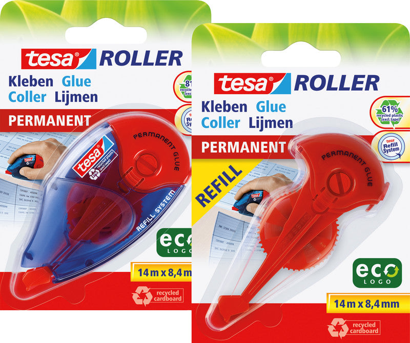 TESA Kleberoller – Roller, extra stark, transparent, für Papier, Karton, Fotos