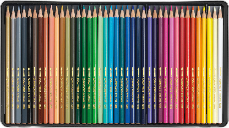 Caran d-Ache Caran d'Ache Aquarellfarbstifte Fancolor – 40 Farben, im Metalletui, Ø 2,8 mm, FSC