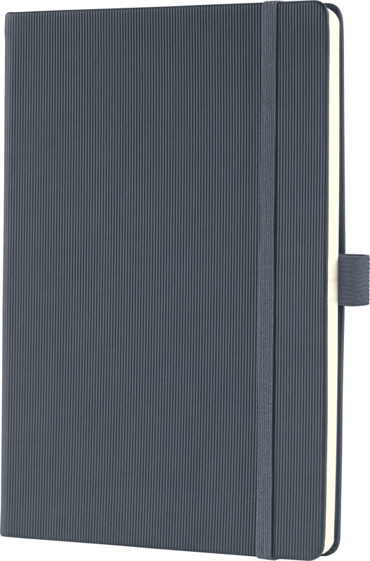 Sigel Notizbuch A5, kariert, Fadenheftung, 194 Seiten, 80 g/m² – dunkelgrau