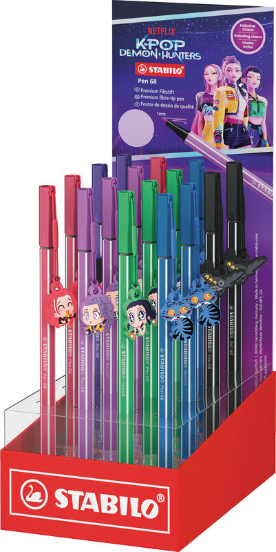STABILO Pen 68 Filzstift – Rundspitze, 1 mm, wasserbasiert, 6 Farben