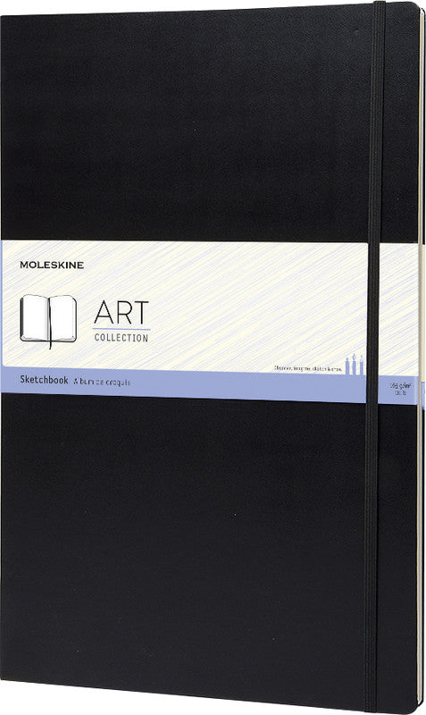 Moleskine Skizzenbuch, A3, 165 g/m², 96 Seiten, schwarz, mit Gummiband, Hardcover, säurefrei