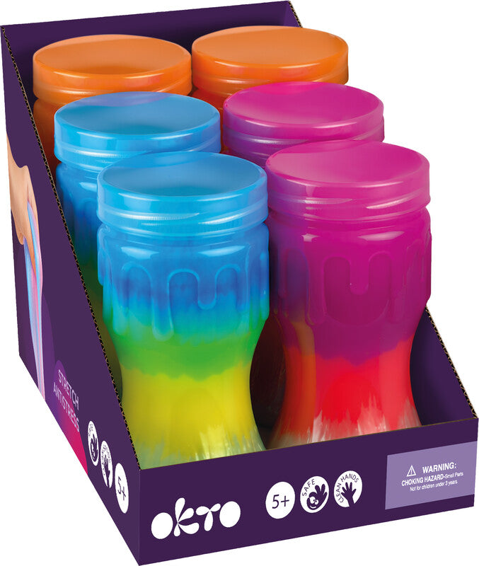 Okto sensory art Slime – H 14,5 cm × Ø 6,5 cm – ab 3 Jahren – Kunststoff – mehrfarbig