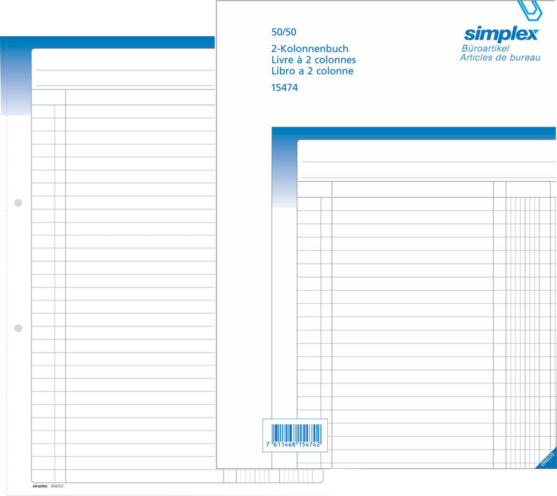 Simplex Formularblock – mehrsprachig, 50 Blatt, A4
