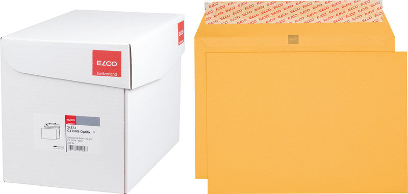Elco Couvert B4, ohne Fenster, selbstklebend, gelb, 120 g/m² – 250 Stk.