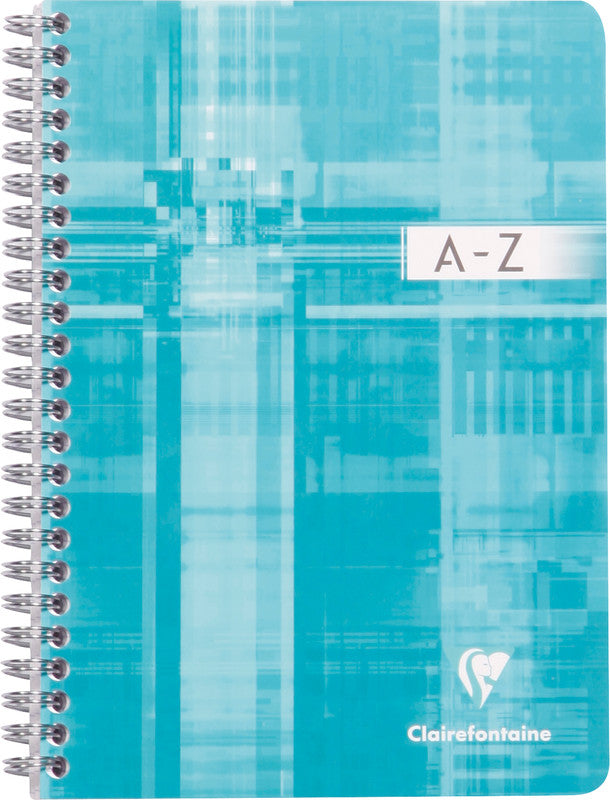 Clairefontaine Spiralheft Register A - Z, Spiralbindung, Karton, 50 Blatt, 90 g/m² – farbig sortiert