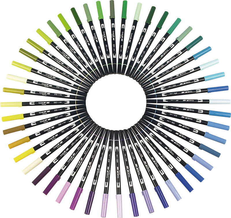 Tombow Brush Pen ABT Dual – Pinselspitze – Dunkeljade – Wasservermalbar
