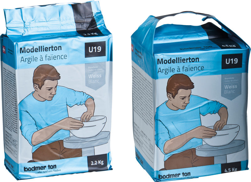 Bodmer ton Modellierton – Weiss, 2,2 kg – zum Basteln