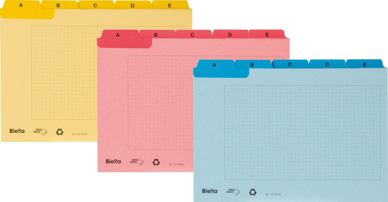 Biella Karteikarte A6 quer, kariert, blau, 450 g/m², Karteikarton – 25 Stück