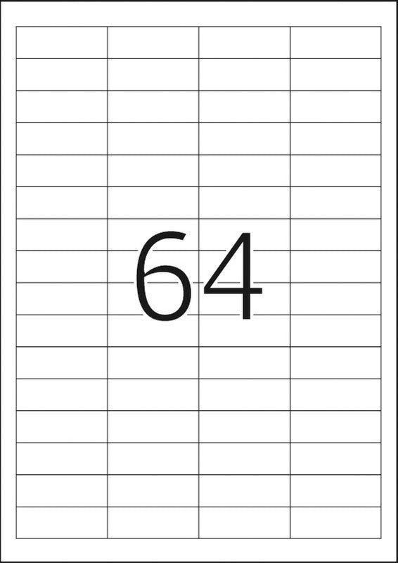 HERMA Etiketten, 48 mm × 17 mm, weiss, Papier, permanent, 100 Blätter (6400 Etiketten)