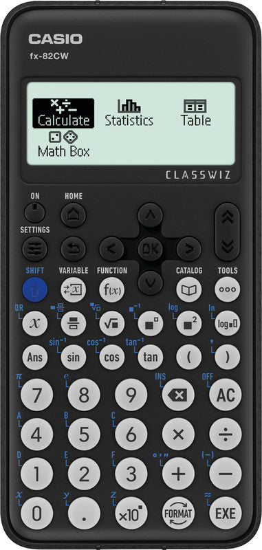 Casio Taschenrechner FX-82CW-CH – 10+2-stellig, 2-zeiliges LCD, Rundung/Statistik, Batterie, schwarz