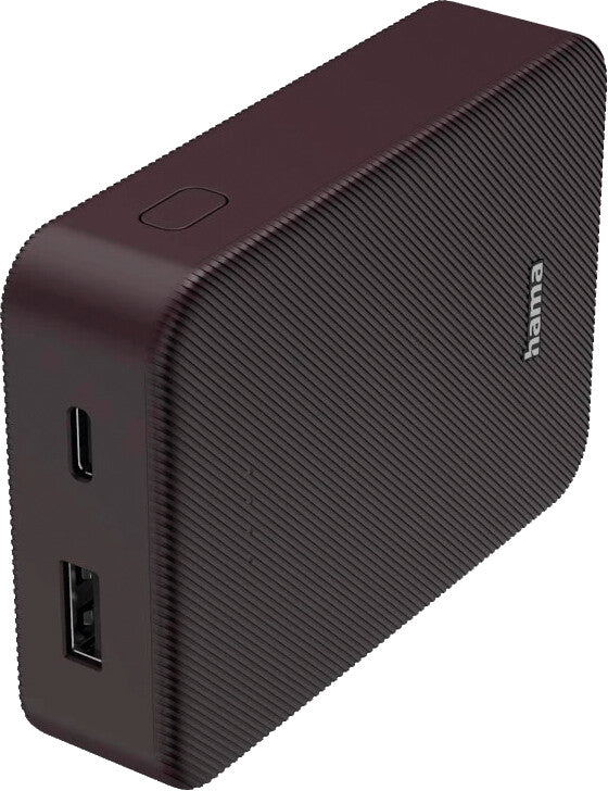 Hama Powerbank 10000 mAh, 1× USB-C, 1× USB-A, für Smartphones, Tablets, Notebooks, Pflaume
