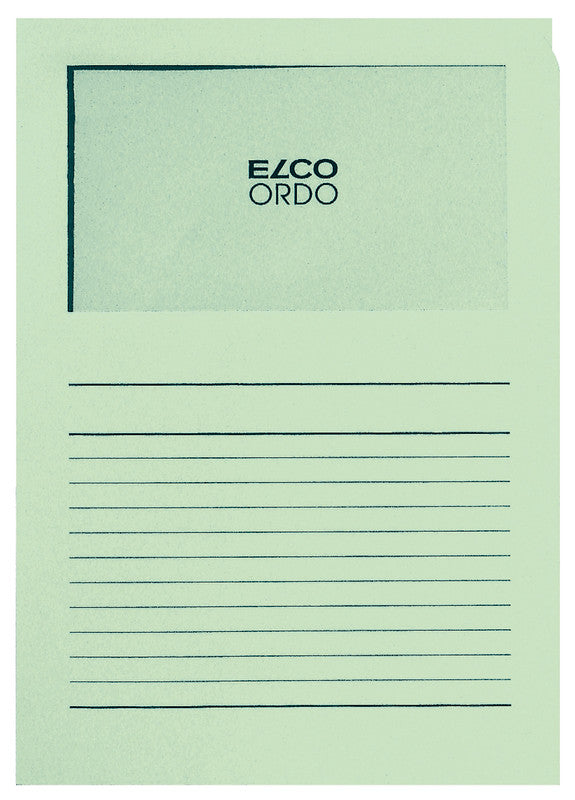 Elco Sichtmappe A4 – 10er-Pack, Grasgrün, Papier, Sichtfenster, Beschriftungsvordruck