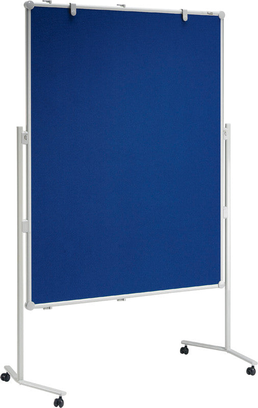 MAUL Pinnwand – Filz, magnetisch, Alurahmen – 120 × 150 cm, weiss/blau
