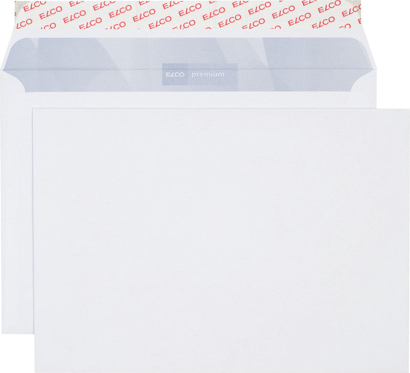 Elco Couvert B5, ohne Fenster, selbstklebend, hochweiss, 100 g/m², mit Innendruck – 500 Stk.