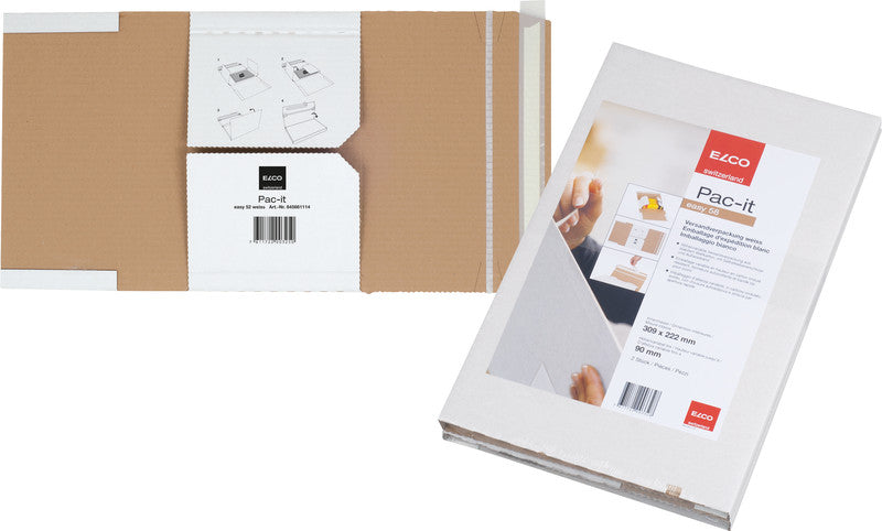 Elco Versandverpackung, weiss, mit Beschriftungsfeldern – 280 × 170 × 71 mm – 2 Stk.