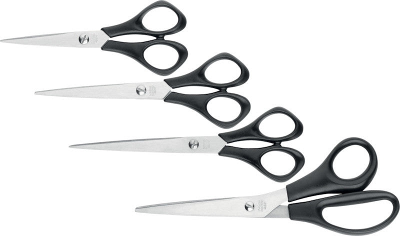 Lerche Universalschere – 18,0 cm, Edelstahl, für Rechtshänder, spitz, Kunststoff, schwarz