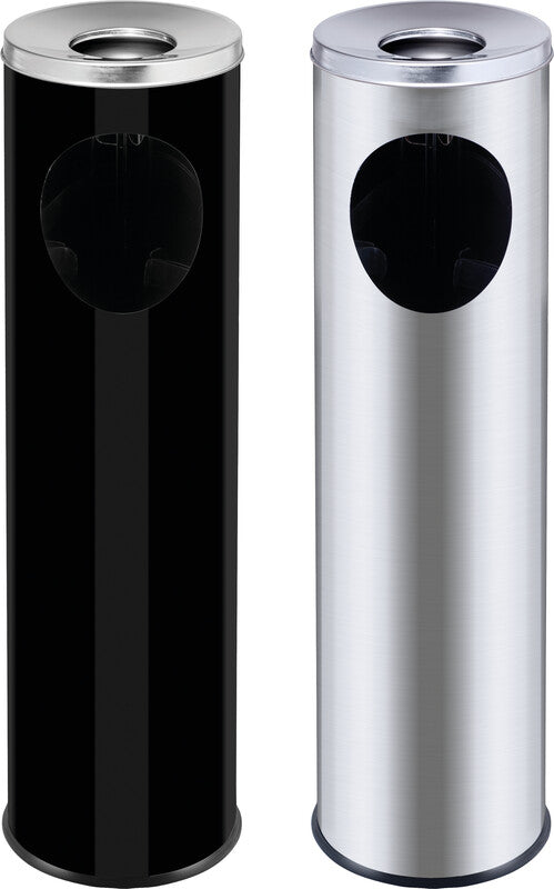 Zwingo Standascher – 15 l – Stahl, schwarz – feuerfest – Ø 200 × H 690 mm