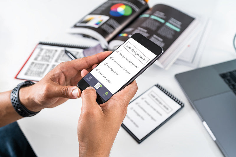 Rocketbook Mini Spiralblock, A6, punktkariert, Spiralbindung, 24 Blatt – schwarz, für ROCKETBOOK App