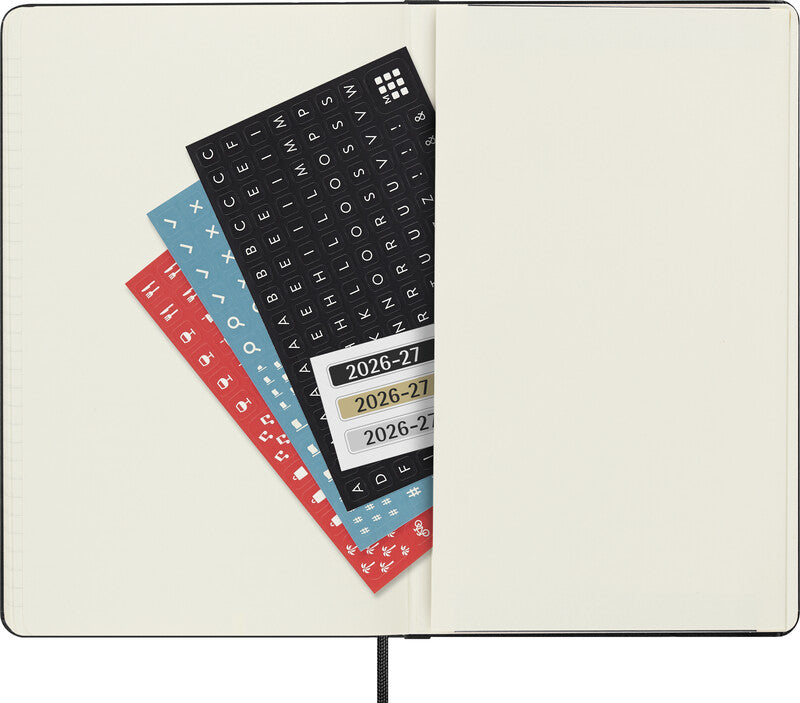 Moleskine Schüleragenda – 1 Woche/1 Seite, gebunden, 13 × 21 cm, 18 Monate Juli–Dezember, 2026/2027, Englisch, FSC