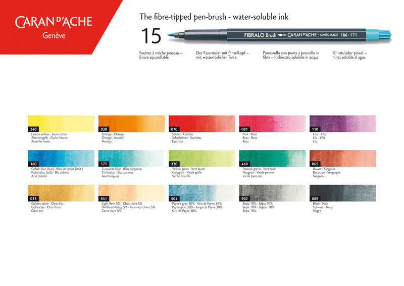 Caran d-Ache Caran d'Ache – Filzstifte Fibralo Brush, Strichbreite 0,5–5 mm, 1 Stk.