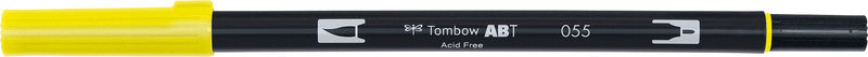 Tombow Brush Pen ABT Dual – Pinselspitze 3-10 mm, Feinspitze 0,3 mm – Prozessgelb – wasservermalbar