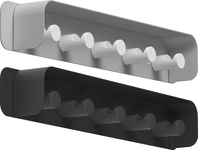 Durable Wandgarderobe 5 Haken – Aluminium – Grau – 500 × 59 × 42 mm