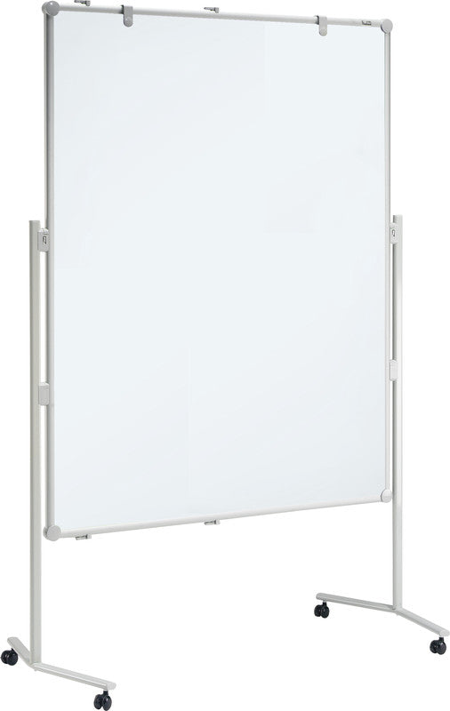 MAUL Whiteboard – 120 × 150 cm, magnetisch, Aluminiumrahmen, mit Ständer, beidseitig