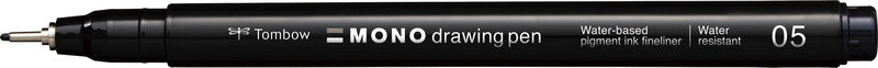 Tombow Mono Drawing Pen Fineliner – 4er-Set – Schwarz – Wasserfest