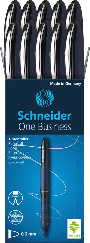 Schneider AG Schneider One Business – Tintenroller, dokumentenecht, mit Kappe, 0,6 mm, schwarz