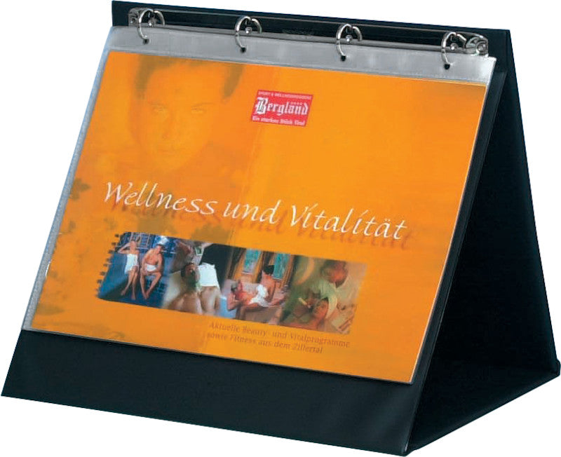 Rillstab Tisch-Flipchart – für A4 quer, schwarz, Kunststoff