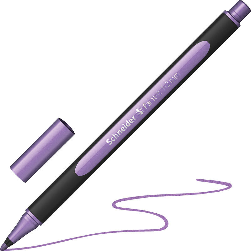 Schneider Schreibgeräte Schneider Paint-It Filzstift Metallic – Rundspitze, 1–2 mm, schnelltrocknend, metallisch violett